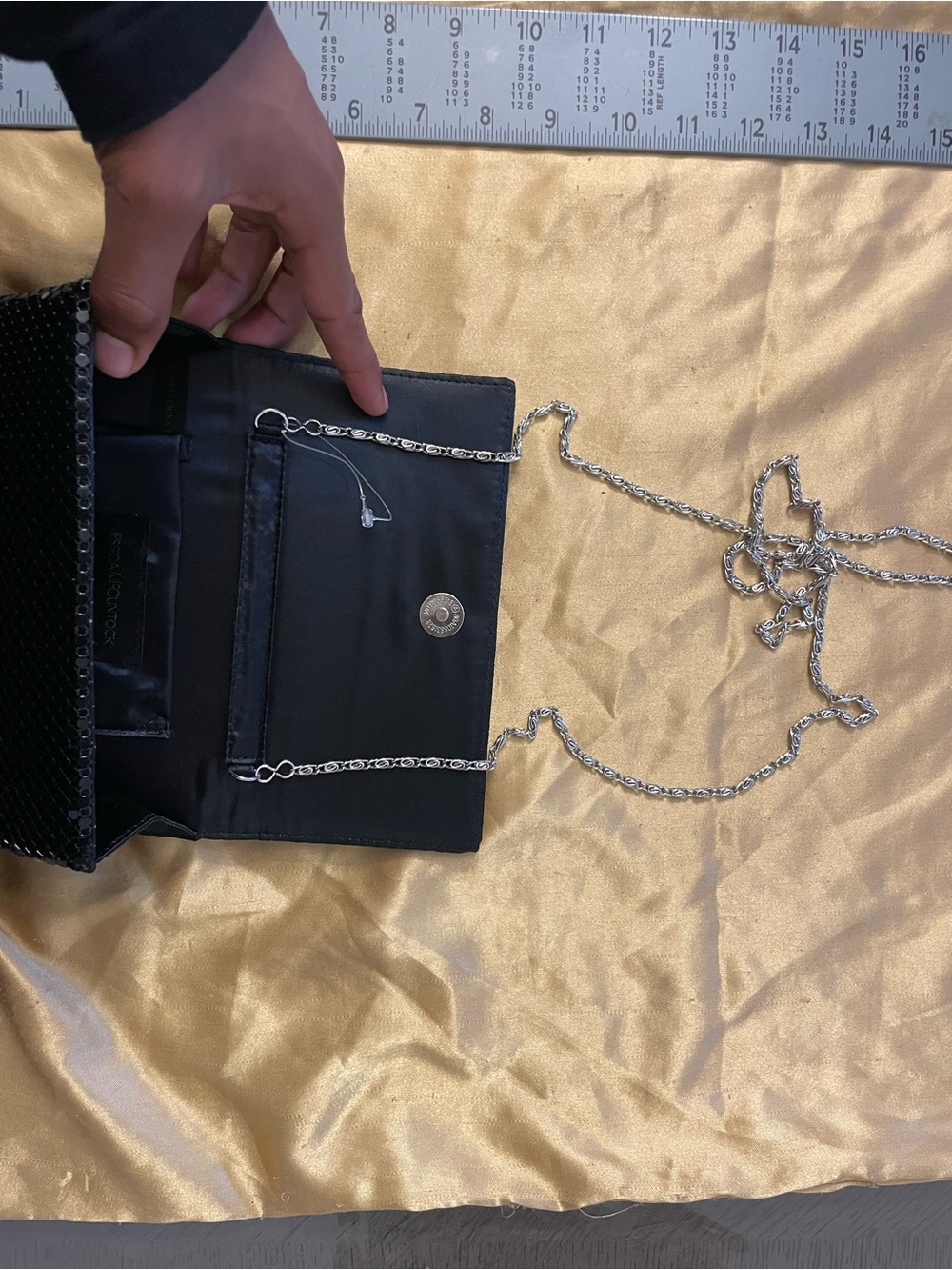 Black Sequin Evening Clutch NEW - Picture 6 of 8